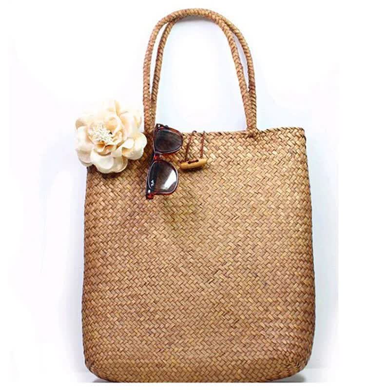 Women Vintage Straw Tote Handbag Woven Shoulder Ping Women Vintage Straw Tote Handbag Woven Shoulder Ping Satchel Bag