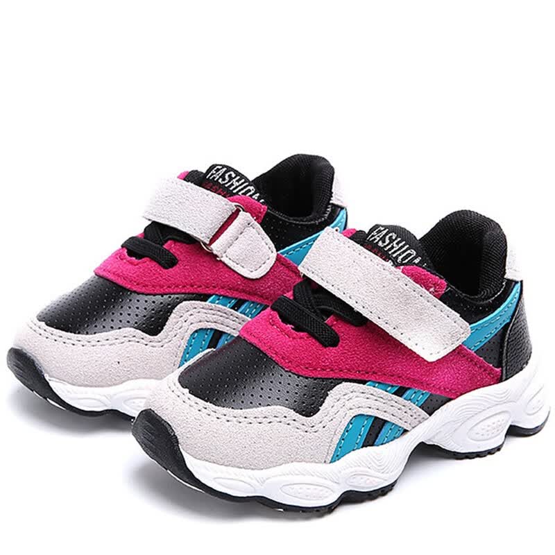 Children Winter New Boy And Girl Shoes Fashion Sports Round Toe Children Winter New Boy And Girl Shoes Fashion Sports Round Toe Velcro Color Matching