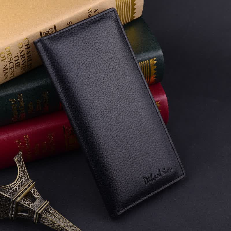  Кожаные кошельки для деловых людей Bifold Long Clutch Кредитная карточка Монета для монет 