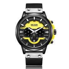 men-watches-Megir 2080 Fashion Quartz Sports Men Watch Multifuncional 3 Diales Cron&oacute;grafo 3ATM Impermeable Luminoso Manos Reloj de pulsera Segundo / M on JD
