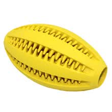 pet-supplies-Pet Dog Rubber Rugby Ball Cat Puppy Teeth Chewing Tooth Cleaning Food Holder Toy on JD