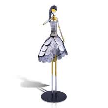 -Chica cantante Escultura de metal Artesan&iacute;a Decoraci&oacute;n del hogar Creatvie Ornamento Pintura ambiental Hecho a mano on JD