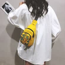 -Peque&ntilde;o bolso femenino 2019 nueva versi&oacute;n coreana de la textura del oc&eacute;ano en el pecho bolsa de lona femenina de dibujos animados Harajuku estudiante bolsa de deporte on JD