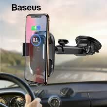 car-charger-Baseus Infrared Induction Car Phone Holder con carga inal&aacute;mbrica Qi en uno para iPhone Samsung Phone （4.0-6.5） Uso en autom&oacute;vil on JD