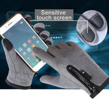 -Guantes de moto Guantes de ciclismo de invierno Guantes de esqu&iacute; Guantes de pantalla t&aacute;ctil Cremallera Windstopper Guantes de lana t&eacute;rmica Guantes de dedo completo on JD