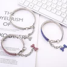 pet-supplies-Bone Shape Dog Cat Collar Adjustable Buckle Rhinestone Necklace Pet Accessories on JD