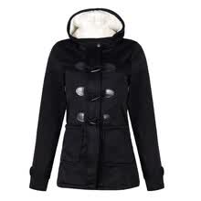 coats-jackets-Chaqueta de algod&oacute;n con capucha de invierno para mujer Chaqueta de algod&oacute;n Casual Color s&oacute;lido Moda Bot&oacute;n de cuerno largo Abrigo femenino on JD