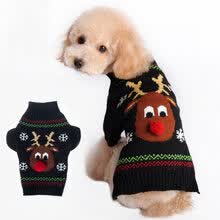 pet-supplies-Christmas Dog Sweater Autumn Winter Warm Knitting Red Nose Elk Pet Clothing on JD