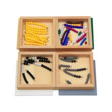 educational-toys-Nuevo Beb&eacute; de Madera Juguete Montessori Matem&aacute;ticas Ayudas para la Ense&ntilde;anza 4 Caja Color Con Cuentas Juego de Serpiente Juguete Educativo Temprano Regalos para Beb&eacute;s on JD