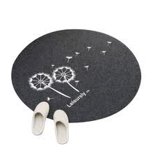-El Print Dandelion Round Felpudo Alfombra antideslizante Alfombra Piso Alfombra de Absorci&oacute;n de Agua on JD