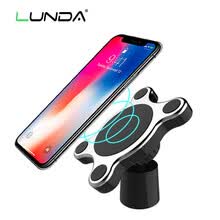 car-charger-LUNDA Rotaci&oacute;n de 360 ​​grados QI Cargador inal&aacute;mbrico magn&eacute;tico del coche del tel&eacute;fono est&aacute;ndar para Iphone 8 Iphone X Samsung S8 S8 Plus S7 Edge S7 on JD