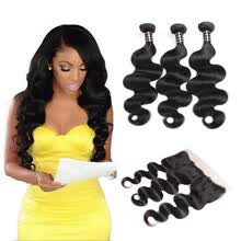bundles-with-closure-Ishow Hair Best Selling 7A Brazilian Body Wave Frontal Closure With 3Bundles 13x4 Ear To Ear Lace Frontal Free Shipping on JD