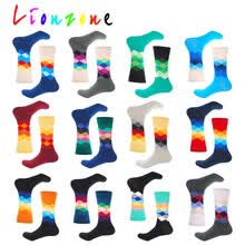 men-socks-LIONZONE 2018 Happy Socks Hombres Mujeres Amantes Lattice Diamond Style Calcetines de Algod&oacute;n Peinado Hip Hop Happy Socks Regalo Divertido on JD