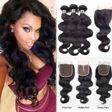 bundles-with-closure-Star Show Hair Body Wave with Closure Brazilian Virgin Hair Bundles with Lace Closure with Baby Hair Human Hair with Closure on JD