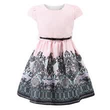 girl-clothing-Ni&ntilde;as Tween Pink Party Semi Vestidos para ni&ntilde;os Tribal Flower Ethnic Print A-line Jacquard Fancy Birthday Gift Ropa bonita on JD