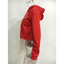 hoodies-sweatshirts-Women Autumn Hooded Blouse Long Sleeve Crop Top Hoodie Sports Sweater Sweatshirt on JD