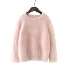 girl-clothing-4-14 a&ntilde;os de edad, ni&ntilde;as de manga larga del o-cuello rosa elegante mullido su&eacute;ter corto su&eacute;teres elegantes oto&ntilde;o invierno tops ropa para ni&ntilde;os on JD