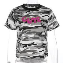 hoodies-sweatshirts-Las se&ntilde;oras de las mujeres sueltan la camisa ocasional del camuflaje de la camiseta del verano de la manera de la manga on JD