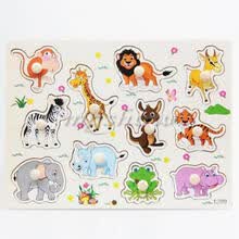 educational-toys-Zool&oacute;gico Animales Madera Rompecabezas Ni&ntilde;os Ni&ntilde;os Beb&eacute; Aprendizaje Educativo Puzzle Juguete US on JD