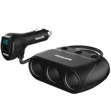 car-charger-PHILIPS cargador de coche encendedor de cigarrillos uno drag tres DLP2019 detecci&oacute;n de voltaje interruptor independiente negro on JD