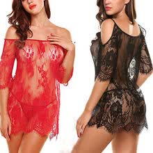 -CANIS @ Mujeres Ropa interior de dormir ropa interior sexy Babydoll Ropa de dormir Vestido de encaje de gasa on JD